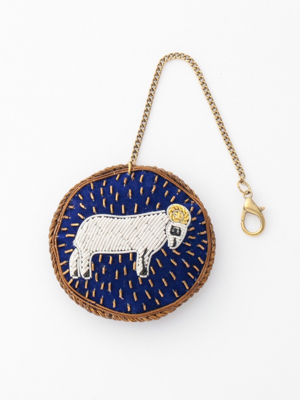 ザリ刺繍 12星座 バッグチャーム（キーホルダー） M21-2143