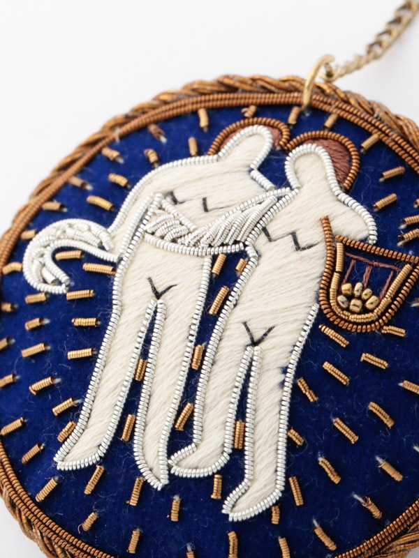 ザリ刺繍 12星座 バッグチャーム（キーホルダー） M21-2143