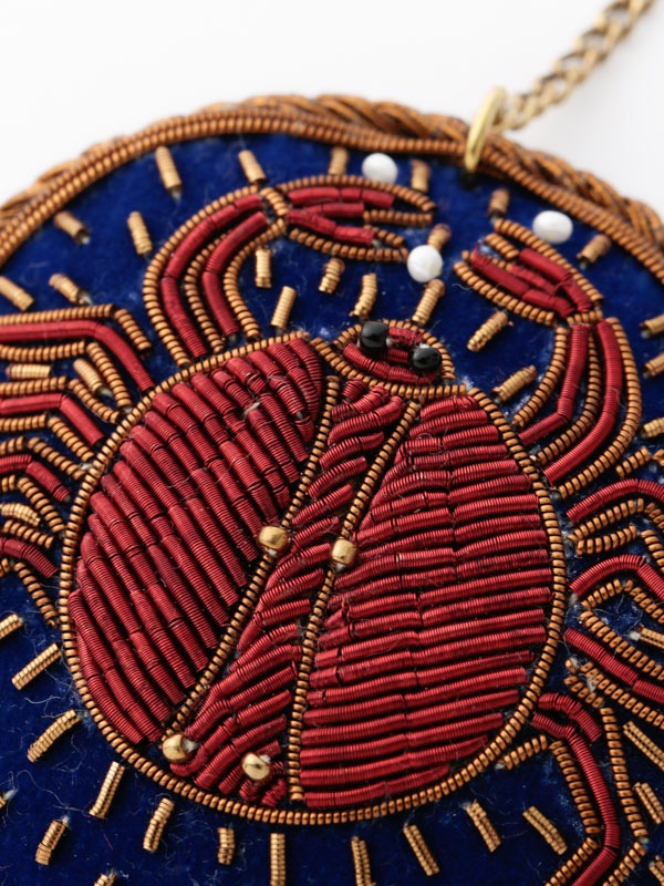 ザリ刺繍 12星座 バッグチャーム（キーホルダー） M21-2143