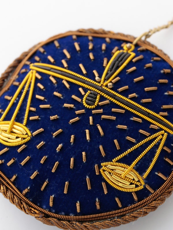 ザリ刺繍 12星座 バッグチャーム（キーホルダー） M21-2143