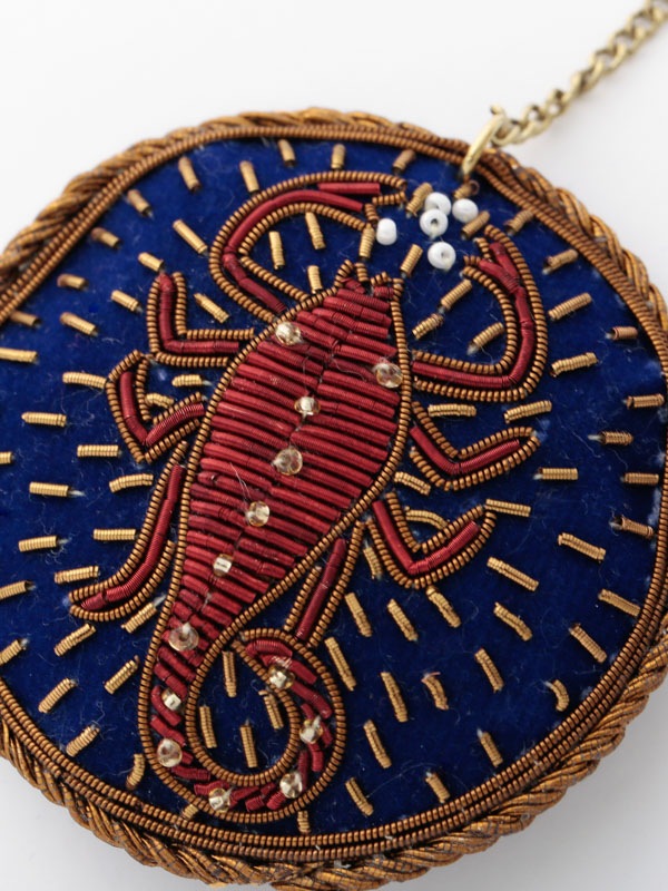 ザリ刺繍 12星座 バッグチャーム（キーホルダー） M21-2143