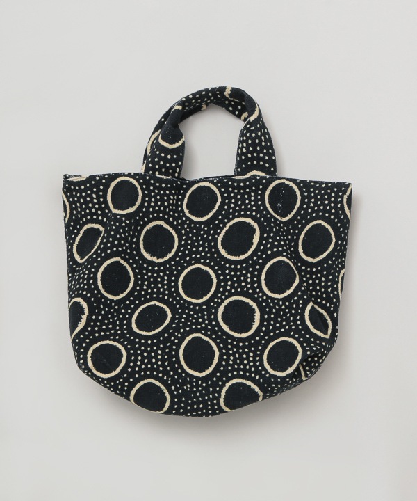 泥染柄デジタルプリント コットン 手提2WAYバッグ H25S205