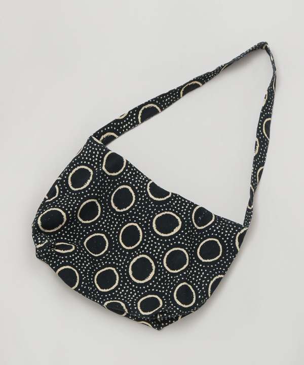 泥染柄デジタルプリント コットン 手提2WAYバッグ H25S205