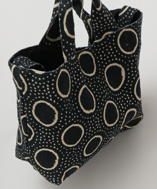 泥染柄デジタルプリント コットン 手提2WAYバッグ H25S205