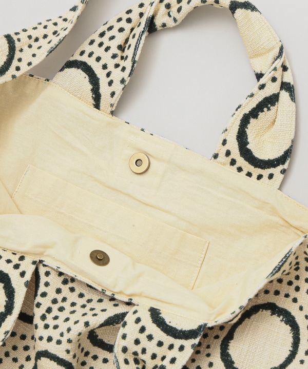 泥染柄デジタルプリント コットン 手提2WAYバッグ H25S205