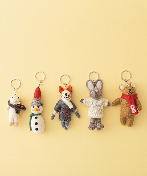 フェルト キーホルダー スノーマン A25WNX119WH