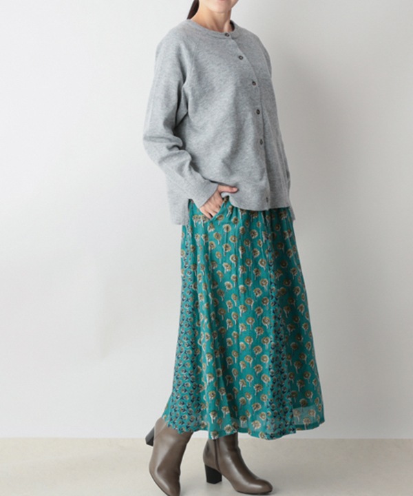 フラワーMIXプリントコットンスカート 25W050