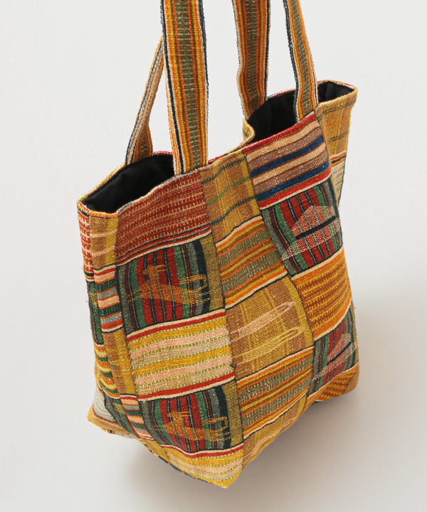 エウェクロス柄 デジタルプリント コットン手提バッグ H25S206