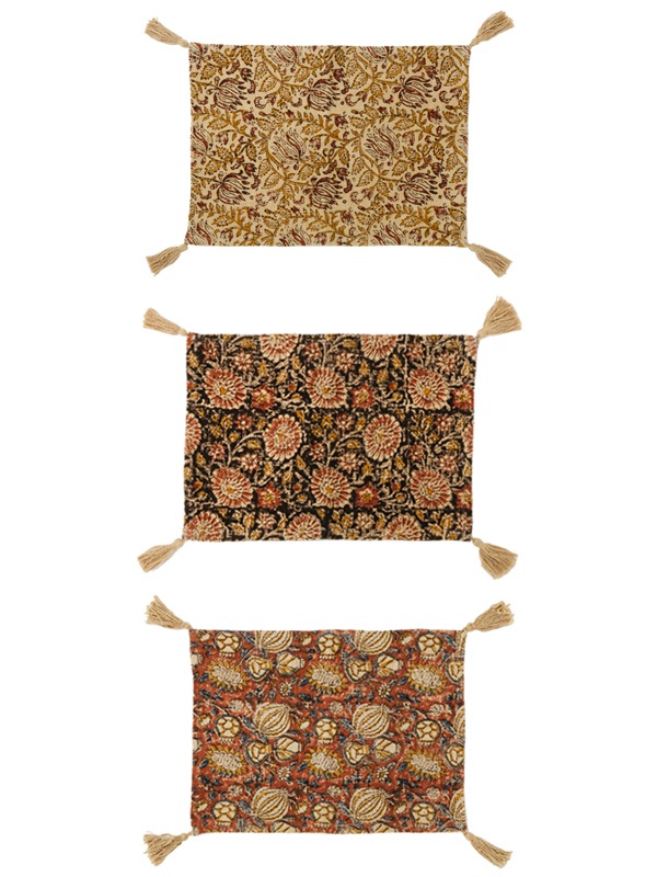 ブロックプリントランチョンマット（3カラー） M30-2161