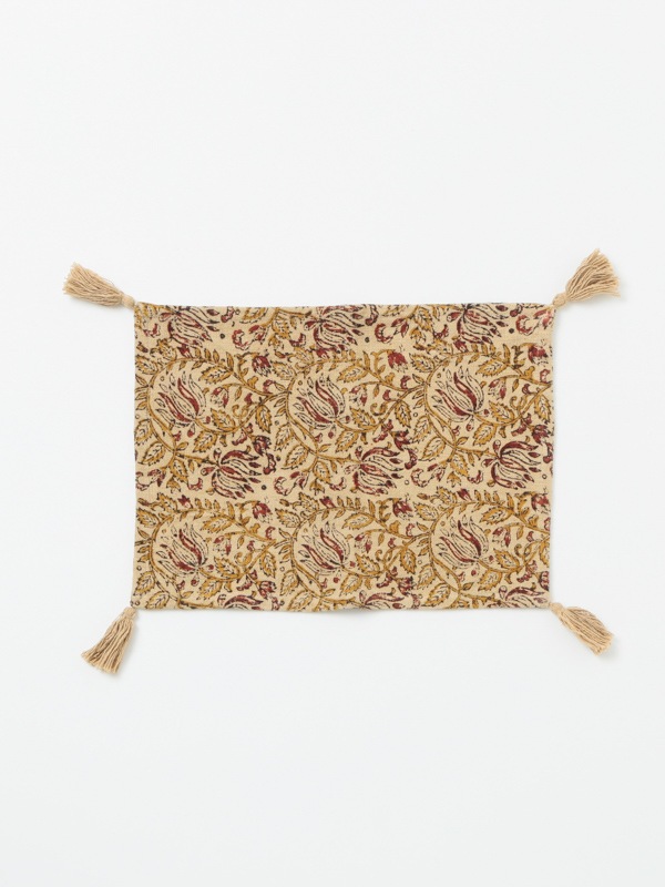 ブロックプリントランチョンマット（3カラー） M30-2161