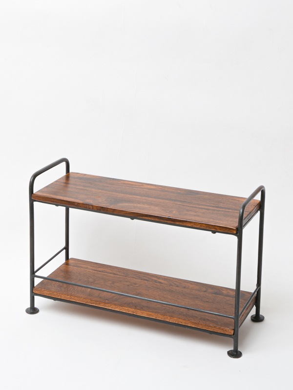 シーシャムウッド 卓上ディスプレイ 2段ラック 40×27cm IAPH057