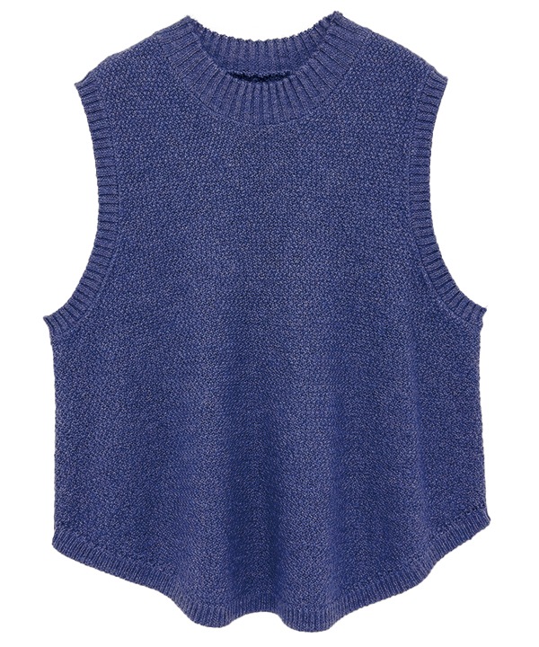 カシミアタッチかのこ編みニットベスト 25W055