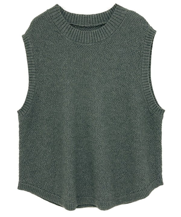 カシミアタッチかのこ編みニットベスト 25W055