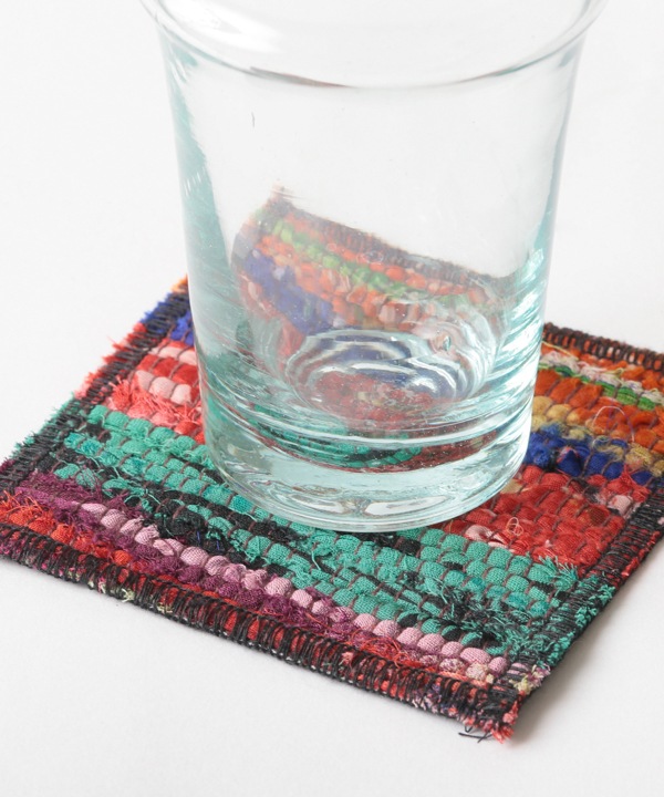 裂き織り コースター(色柄アソート) M28-2656