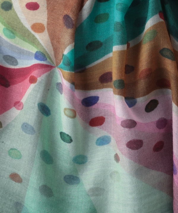 ウール100％ レインボープリントショール B25W004MX