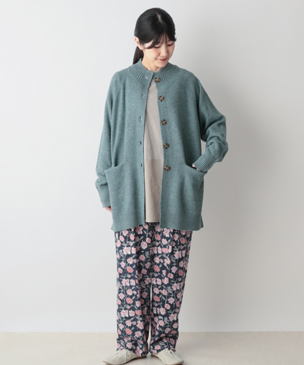 カシミアタッチかのこ編みニットカーディガン 25W056
