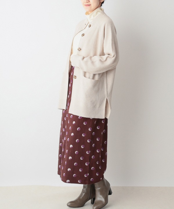 カシミアタッチかのこ編みニットカーディガン 25W056