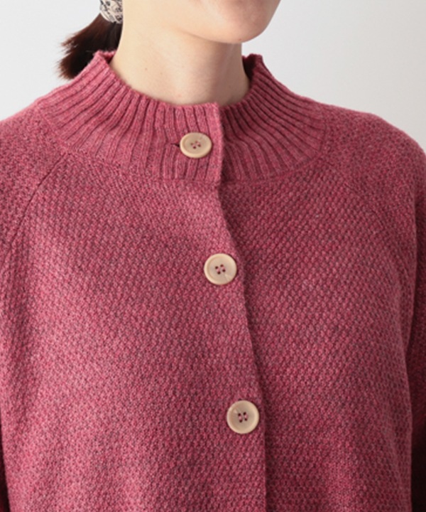 カシミアタッチかのこ編みニットカーディガン 25W056