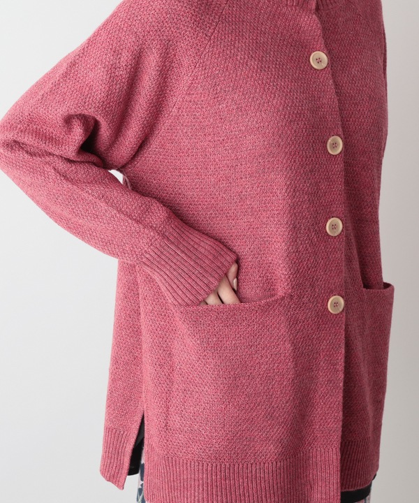 カシミアタッチかのこ編みニットカーディガン 25W056