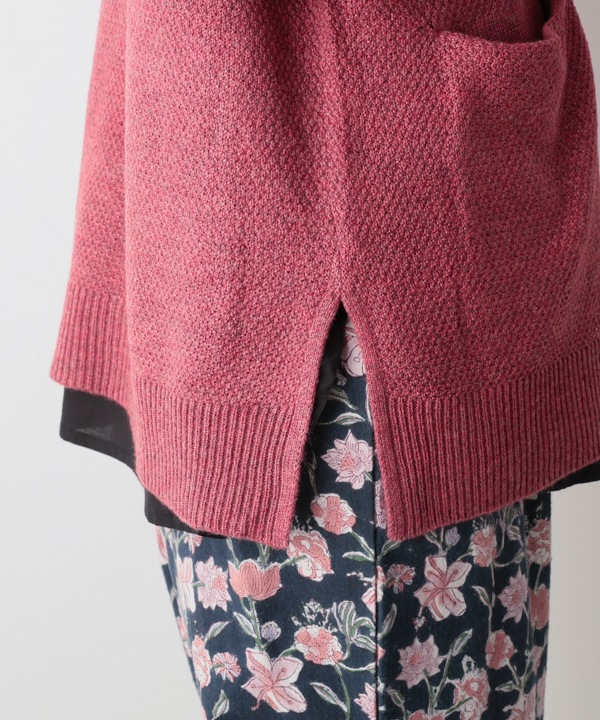 カシミアタッチかのこ編みニットカーディガン 25W056