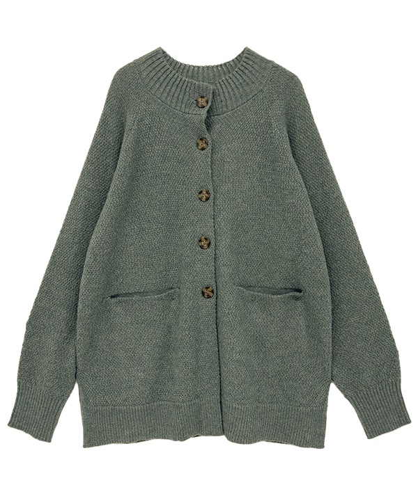 カシミアタッチかのこ編みニットカーディガン 25W056