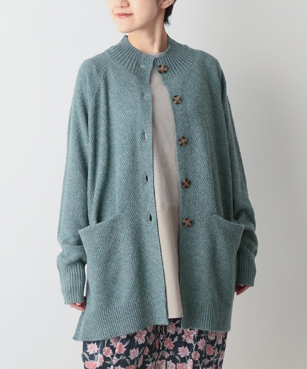 カシミアタッチかのこ編みニットカーディガン 25W056