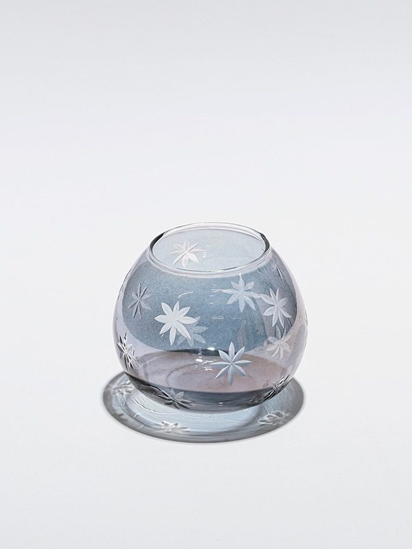 星模様ガラスベース キャンドルホルダー球型（2カラー） M15-2288