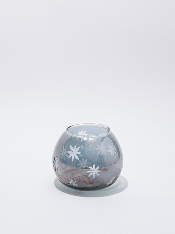 星模様ガラスベース キャンドルホルダー球型（2カラー） M15-2288