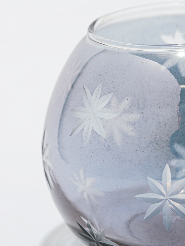 星模様ガラスベース キャンドルホルダー球型（2カラー） M15-2288