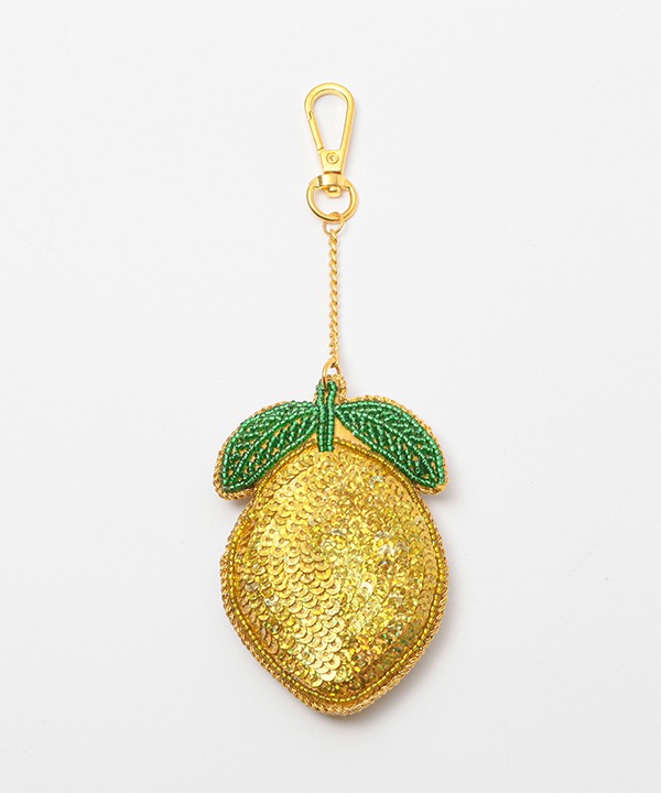 ザリ刺繍 レモン バッグチャーム（キーホルダー）  M21-2744