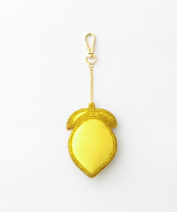 ザリ刺繍 レモン バッグチャーム（キーホルダー）  M21-2744