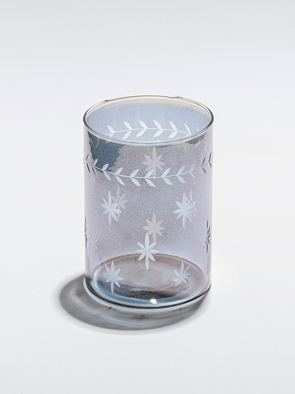 星模様ガラスベース キャンドルホルダーL（2カラー） M15-2290