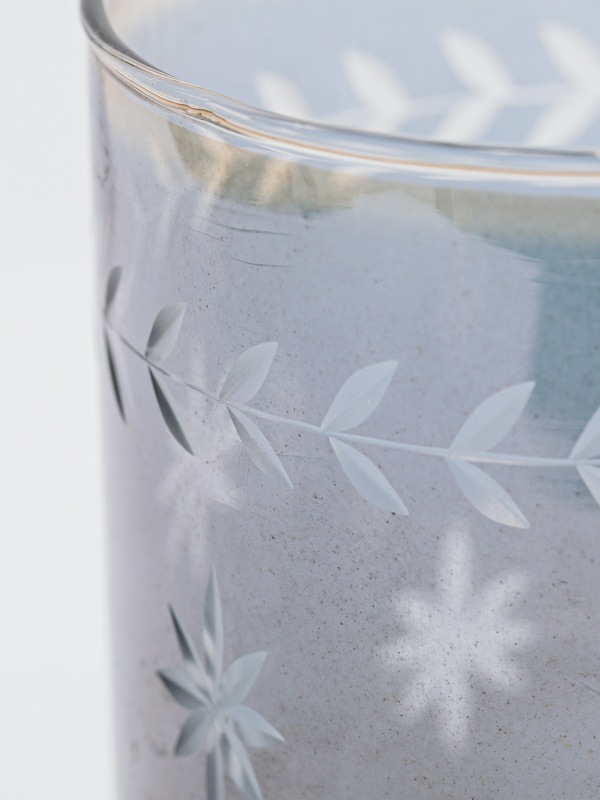 星模様ガラスベース キャンドルホルダーL（2カラー） M15-2290