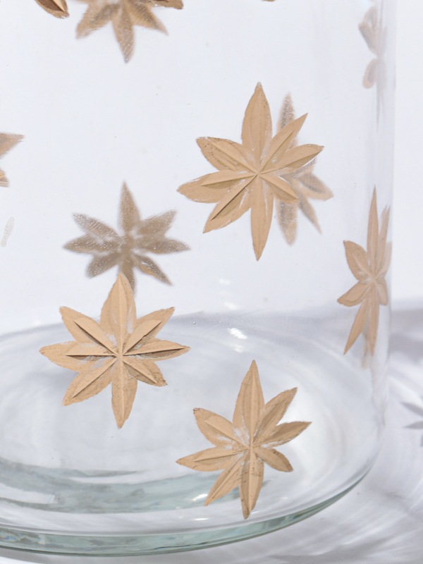 星模様ガラスベース キャンドルホルダーL（2カラー） M15-2290