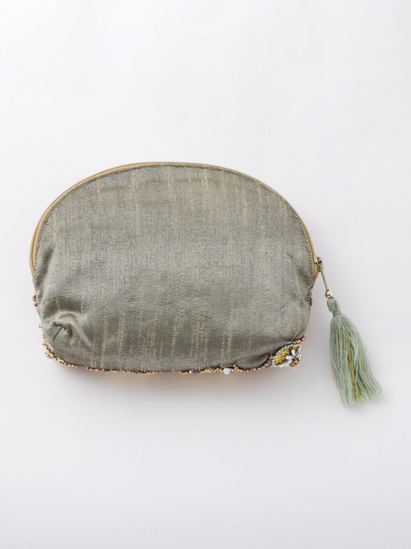 ビーズ刺繍ポーチ 20×15cm （2カラー）M42-1176