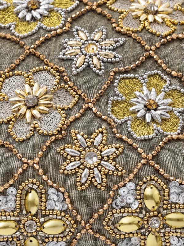 ビーズ刺繍ポーチ 20×15cm （2カラー）M42-1176