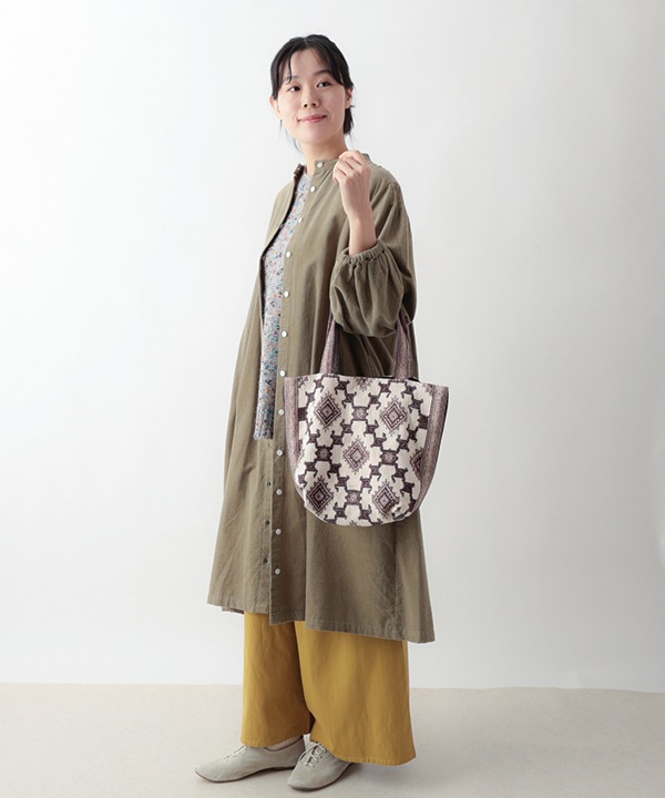 細畝コットンコーデュロイ前開ワンピース 25W063