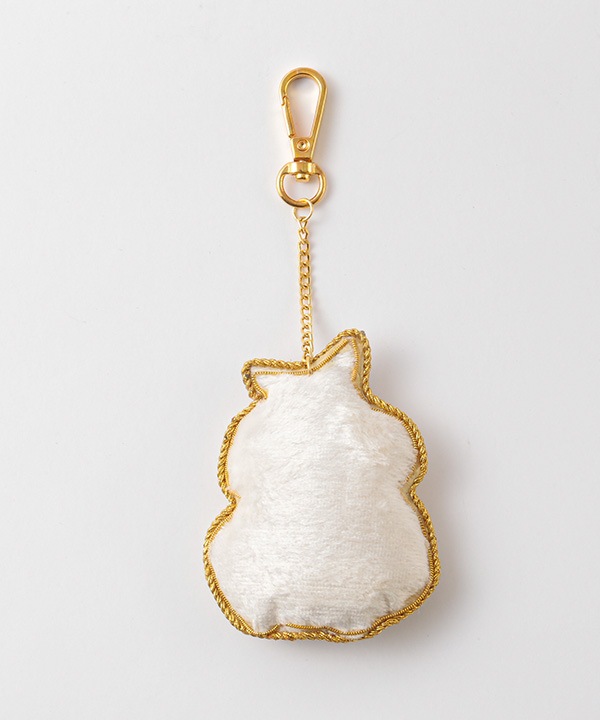 ザリ刺繍 キャット・ファーリー バッグチャーム（キーホルダー） M21-2018 