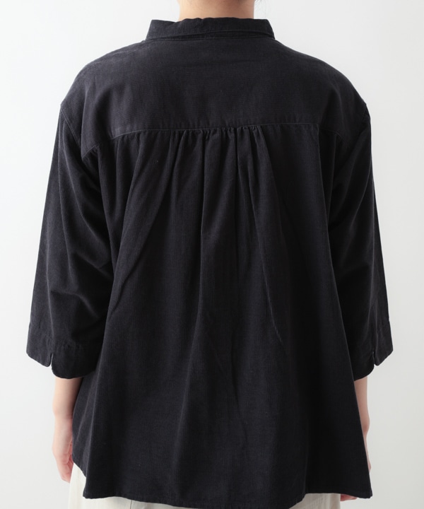 細畝コットンコーデュロイブラウス 25W064