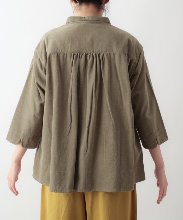 細畝コットンコーデュロイブラウス 25W064