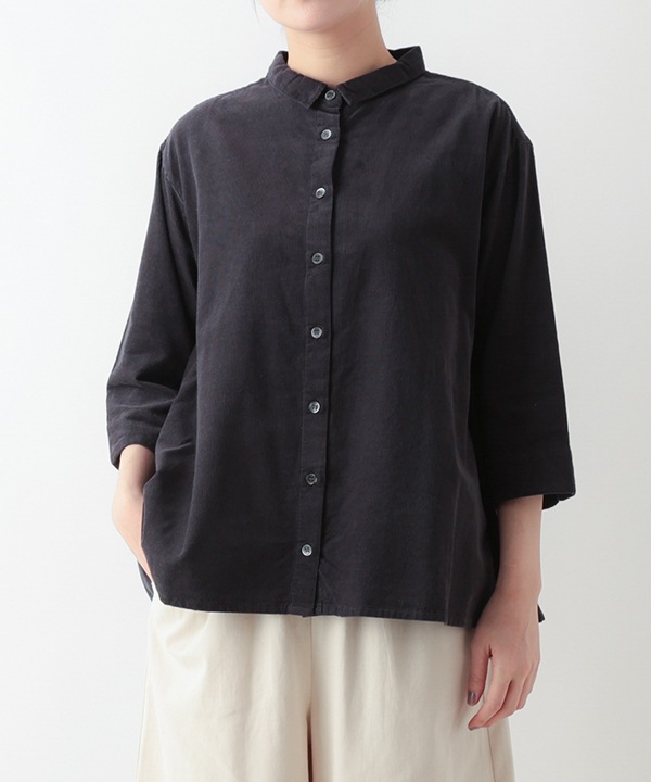 細畝コットンコーデュロイブラウス 25W064