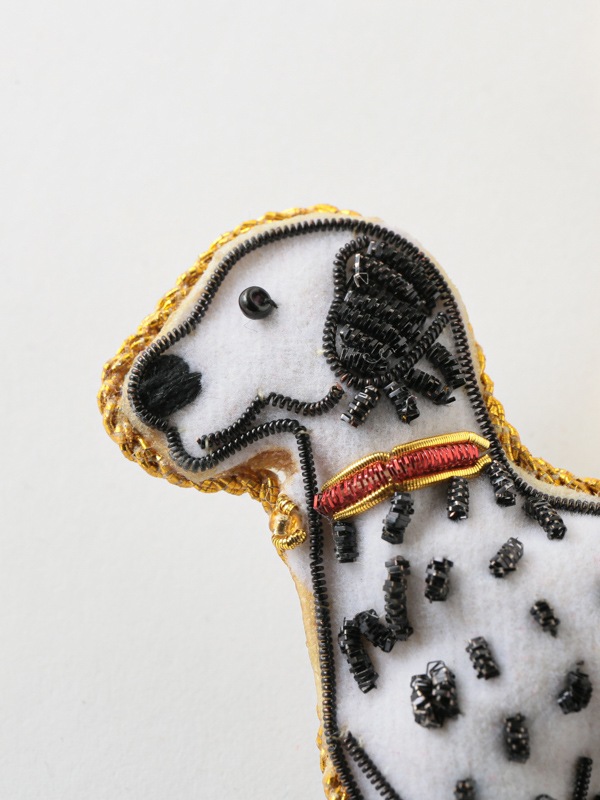 ザリ刺繍 ダルメシアン バッグチャーム（キーホルダー） M21-2019 