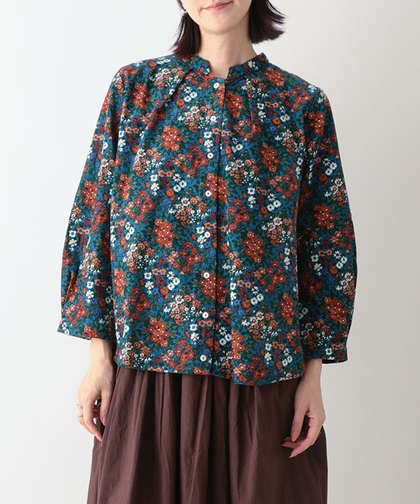 ブーケプリントコットンコーデュロイブラウス 25W065