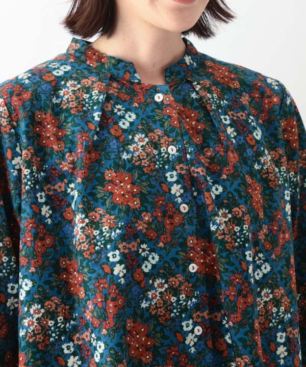 ブーケプリントコットンコーデュロイブラウス 25W065