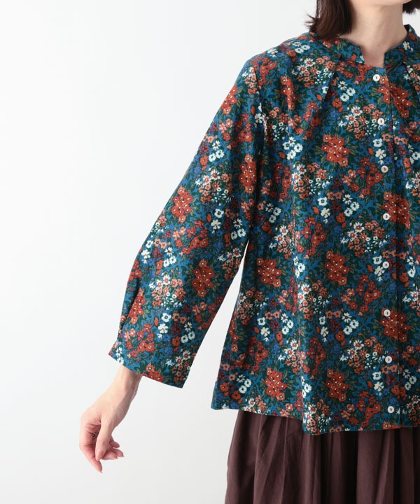 ブーケプリントコットンコーデュロイブラウス 25W065