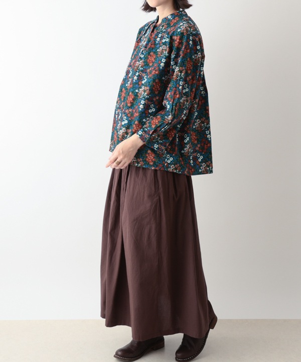 ブーケプリントコットンコーデュロイブラウス 25W065