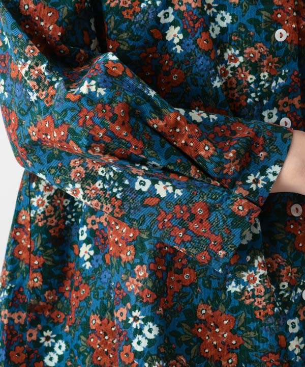 ブーケプリントコットンコーデュロイブラウス 25W065