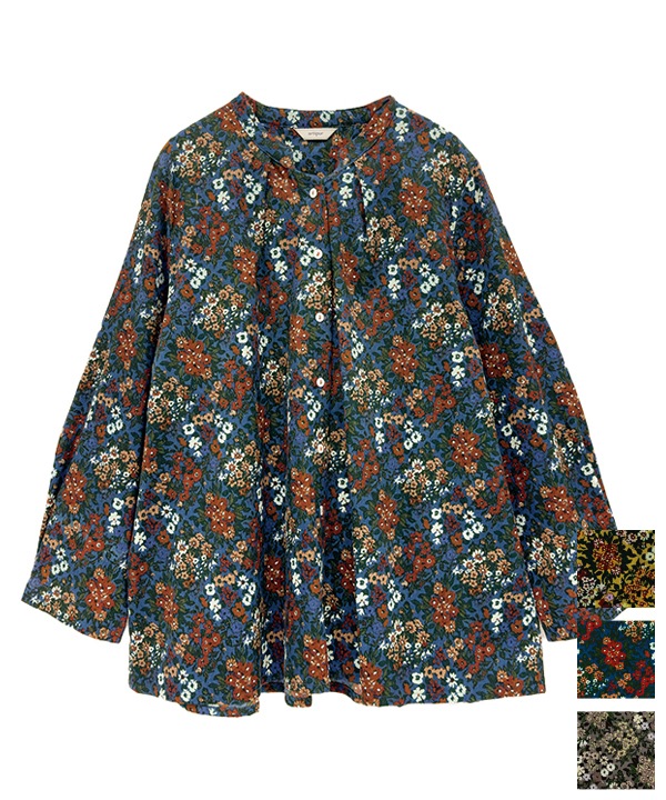 ブーケプリントコットンコーデュロイブラウス 25W065