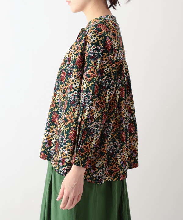 ブーケプリントコットンコーデュロイブラウス 25W065