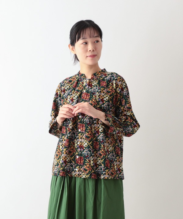 ブーケプリントコットンコーデュロイブラウス 25W065